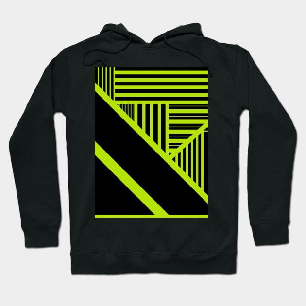 Triangle stripes - Lime Green Hoodie by LAEC